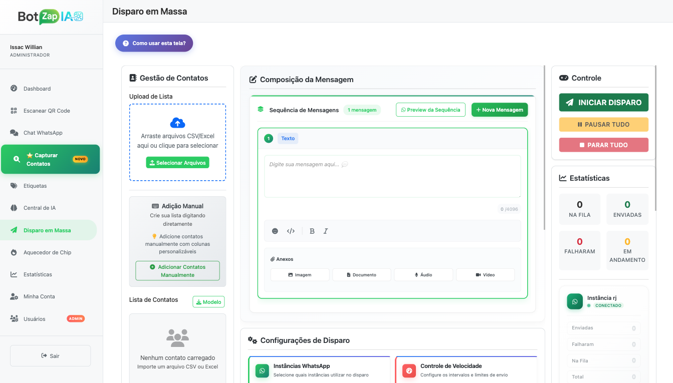 Sistema de Disparo em Massa